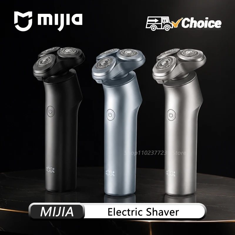 NEW MIJIA Electric Shaver Triple Floating Heads LED Display IPX7 Waterproof USB Rechargeable Men Portable Beard Razor CN