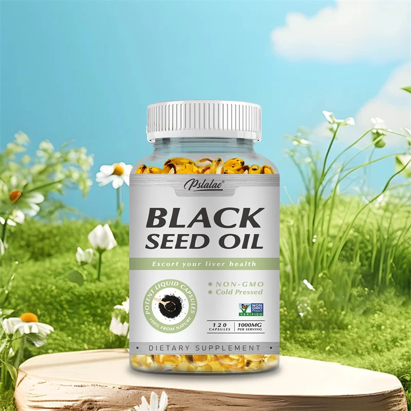 

Black Seed Oil Capsules - Support Hair, Skin, Breathing, Digestion Health - Non-GMO, Gluten Free