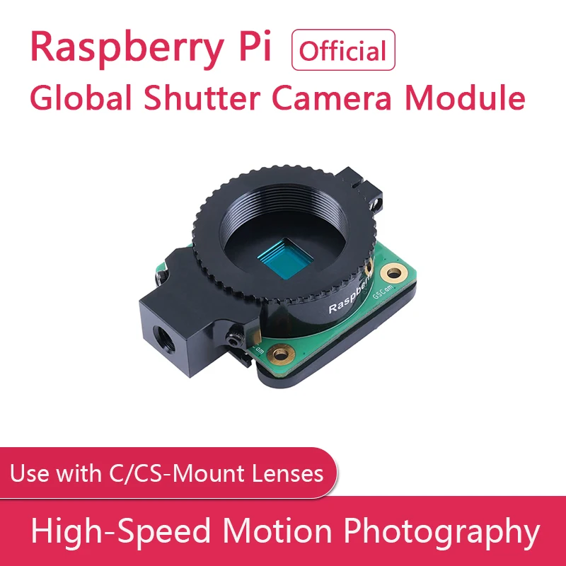 

Raspberry Pi Original Global Shutter Camera Module, Supports C/CS mount lenses, 1.6MP, High-speed Motion photography