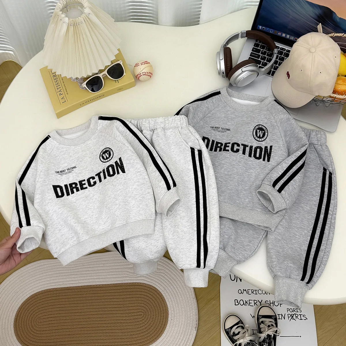 

Kids Boy Casual Letter Print Sweatshirt Sets for Children 1-8Y Baby Girl Clothes Tracksuit Soft Long Sleeve Top and Pants Outfit