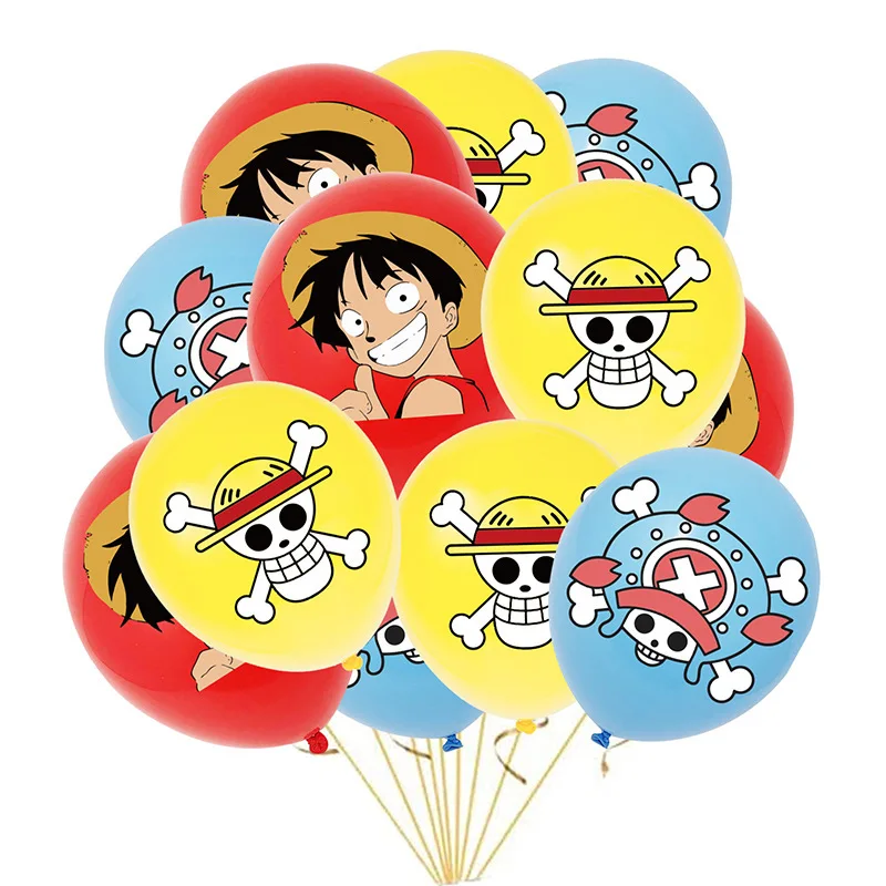 12pcs Anime One Piece Balloon Set Cute Cartoon Latex Balloons Party Decoration Party Supply Kids Birthday Gifts