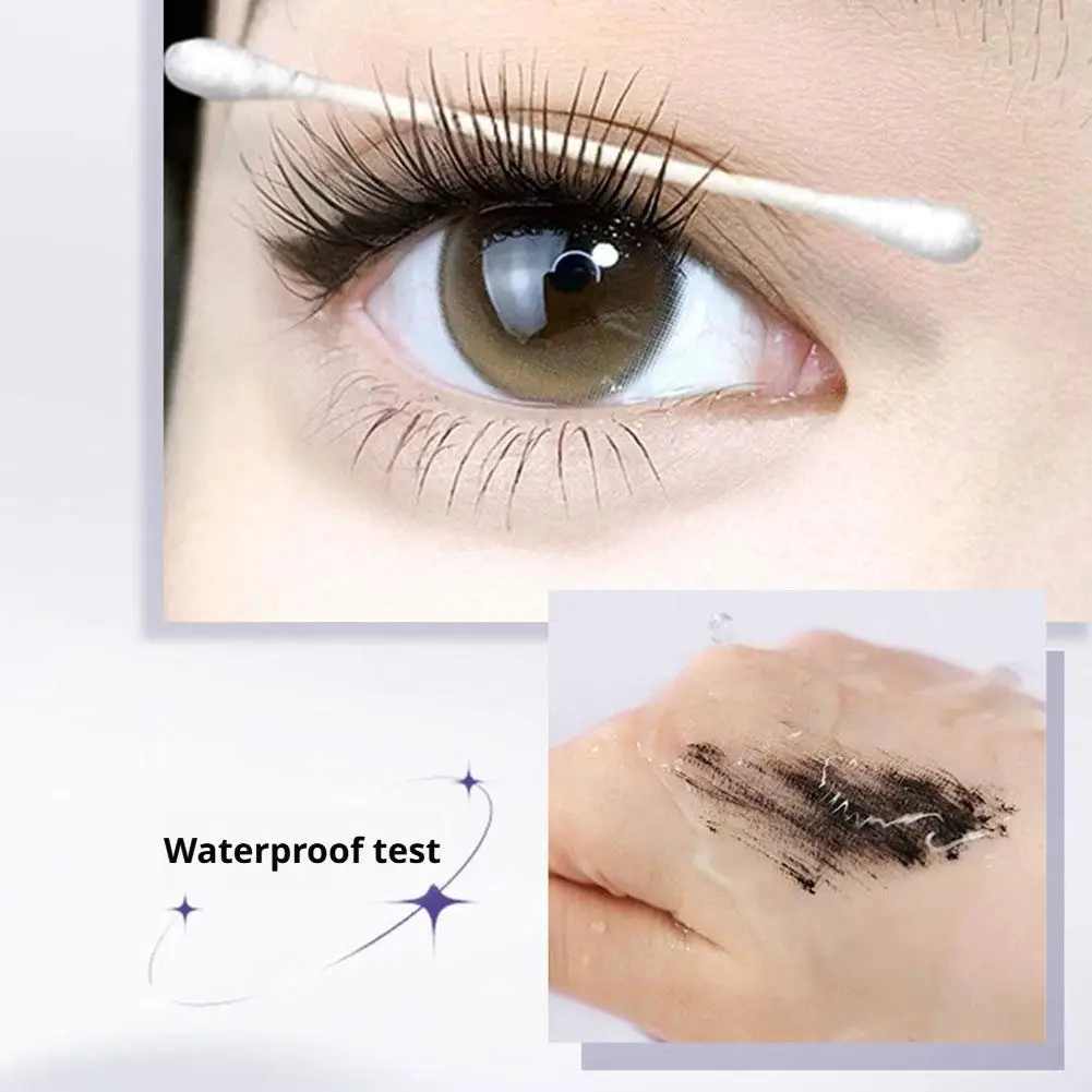 Rímel de fibra de seda de longa duração, à prova d'água, fino, enrolado, alongamento, estiramento, preto, maquiagem, cosméticos