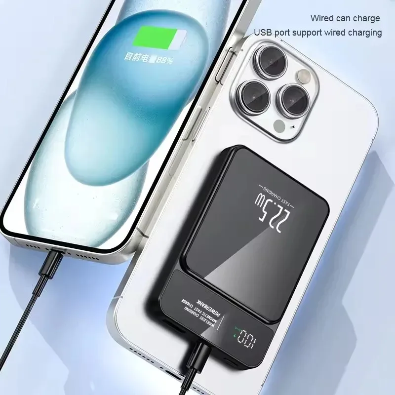 

Fast Charging Magnetic Wireless Small Portable Power Bank 5000mAh 10000mAh 15W for IPhone for Huawei for Xiaomi for IPad
