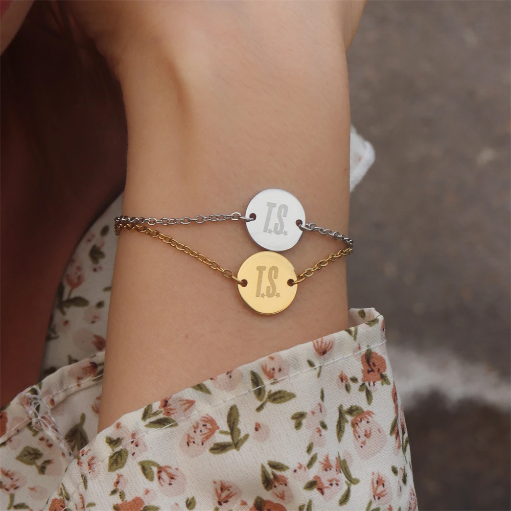 TS Inspired Jewelry Album Showgirl Bracelet for Taylor Fans Daily Outfits Stainless Steel Gold Color Bracelets Music Lover Gift