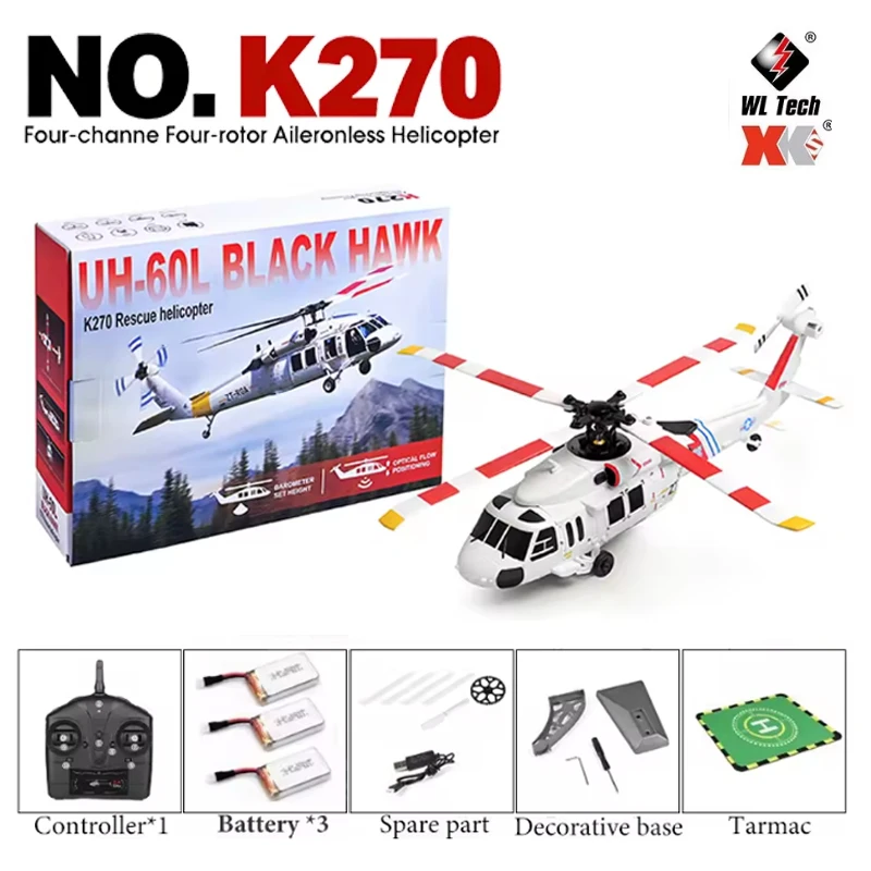 Wltoys RC Helicopter K170 K270 UH-60L 2.4G 4CH 6-Axis Gyro Brushless Motor Remote Control Helicopter Boys Gift Kids Toy