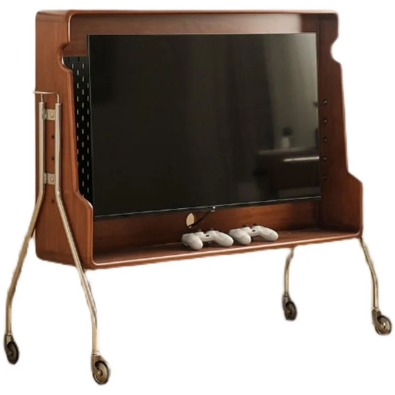 

Vintage Mobile TV Stand Solid Wood Small House TV Stand