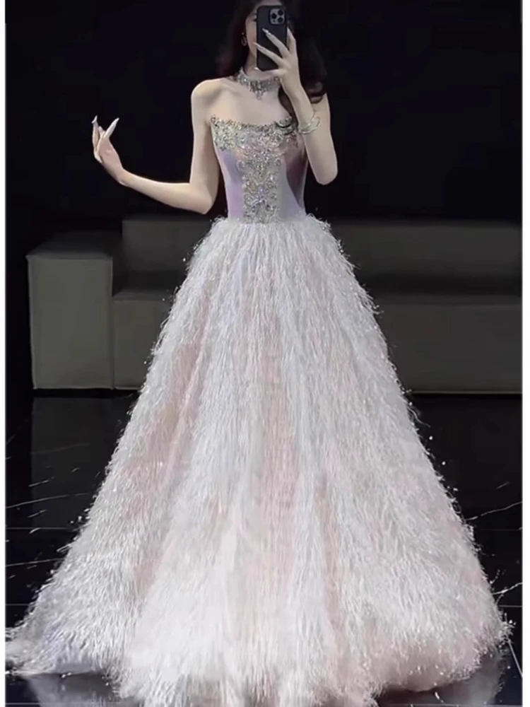 Abito da sera rosa Ele Bridal Dr Cerimonia per adulti Cerimonia per bere Cerimonia per principesse Gonna ini Fata Aosphere Matrimonio Dr