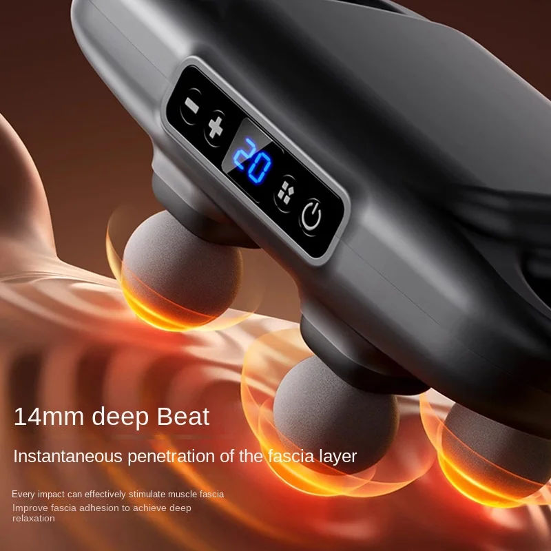 Fascia Gun 4-head Automatic Deep Muscle Relaxation Massage Beating Electric High-frequency Vibration Massager Wireless Charging