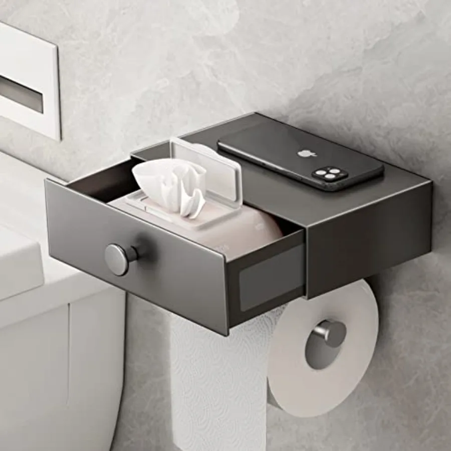 

Toilet Paper Holder Wipes Dispenser for Bathroom Toilet Paper Holder Storage Upgrade Design Toilet Tissue Holder Adhesive Small
