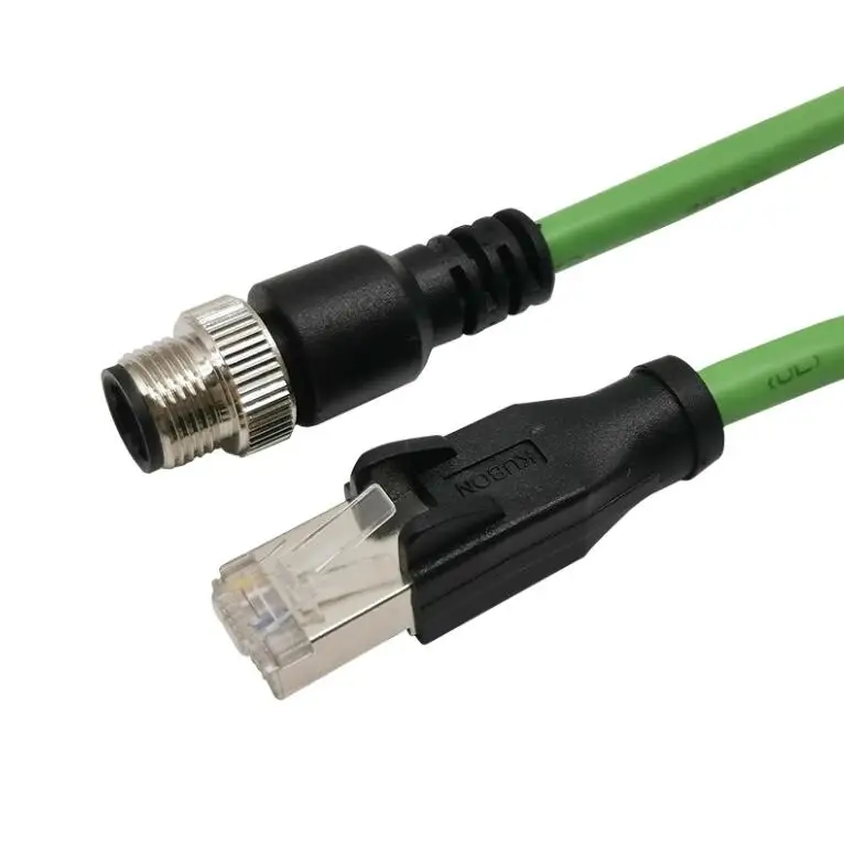 Imagem -03 - Cabo 4-pin Macho Cabeça tipo d Que Codifica o Cabo Ethernet Industrial Flexível Alto de Quatro Núcleos Compatível com Doença Doente M12 Rj45 do