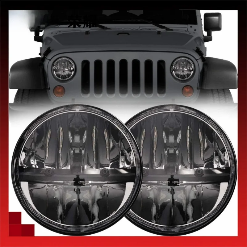 

7-дюймовая фара WranglerLEDподходит для фар Jeep Wrangler30WМодификацияСветодиодная фара