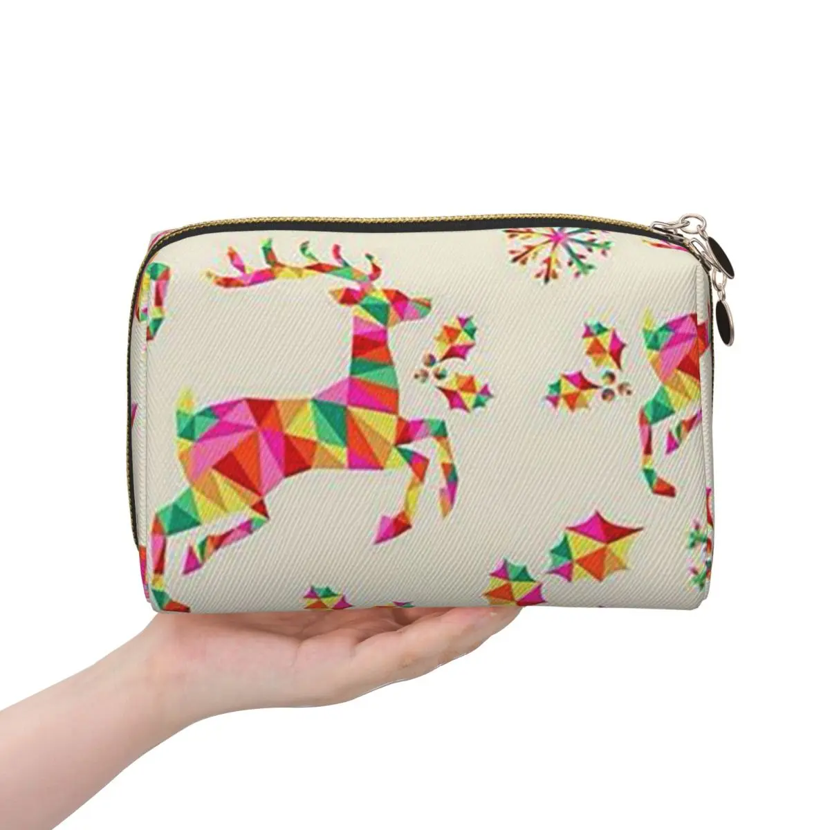 Merry Christmas & Happy Holidays! Women Cosmetic Bags Travel Makeup Organizer Pouch Toiletry Storage Dopp Kit Box