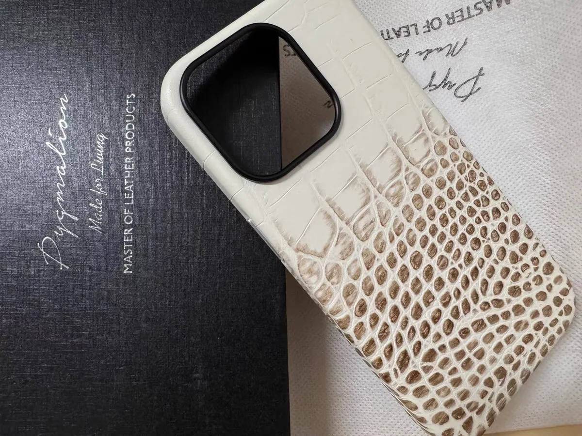 Italian Himalayan crocodile leather pattern is suitable for iPhone case, magnetic protective cover, leather all-inclusive case