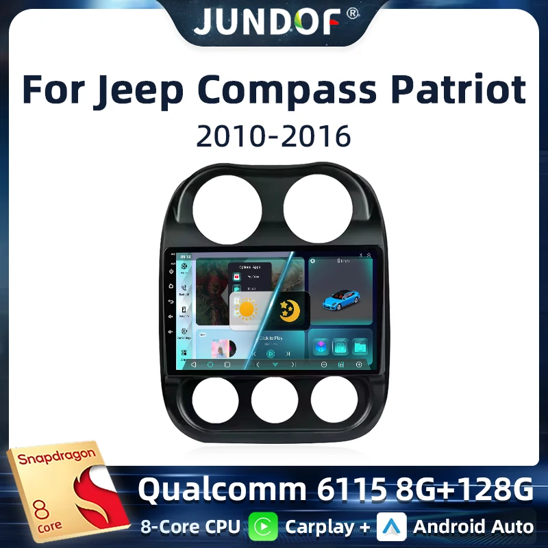 

Android13 video Player Car Radio For Jeep Compass Patriot 2010 - 2016 Autoradio Stereo 2 Din GPS Navigation Carplay DSP WIFI+4G