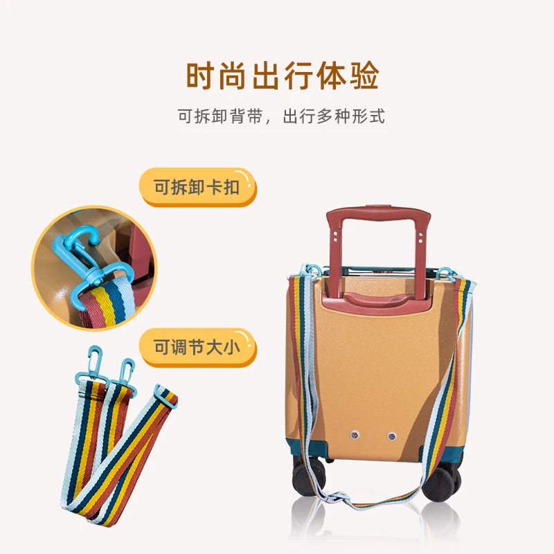 Children\'s Transparent Suitcase 14 Inch Cute Cartoon Children\'s Trolley Case Box 20 Inch Travel Box Boarding Luggage Cabin