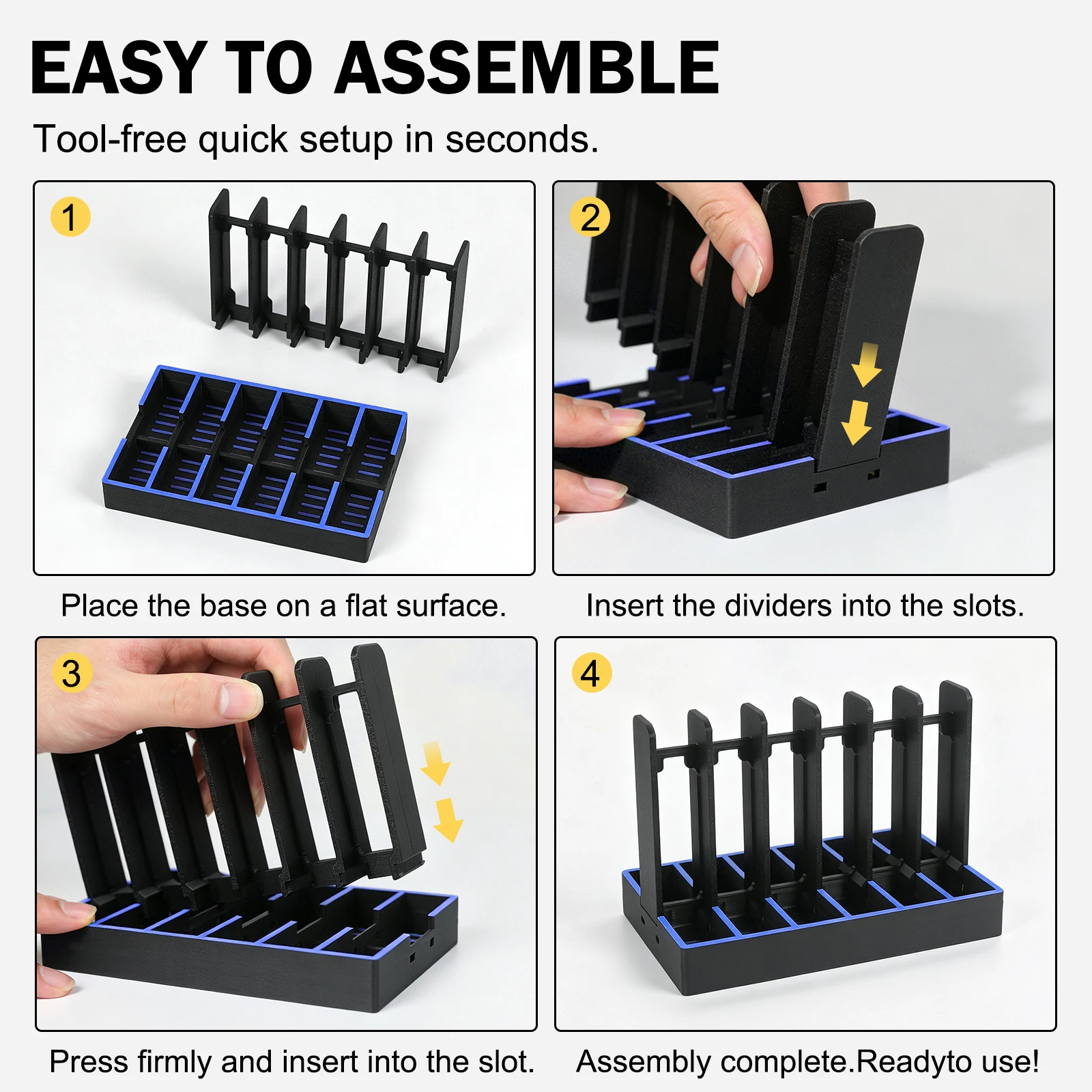 Toolour Pliers Holder Plier Organizer Rack 6-Slot Pliers Cutters Rack with Non-Slip Rubber Base Tool Drawer Toolbox
