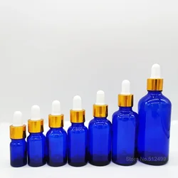 Essential Oil Bottles Blue Glass Bottles with Glass Dropper Travel Dropper Liquid Pipette Bottle Refillable Bottles Lucifugal