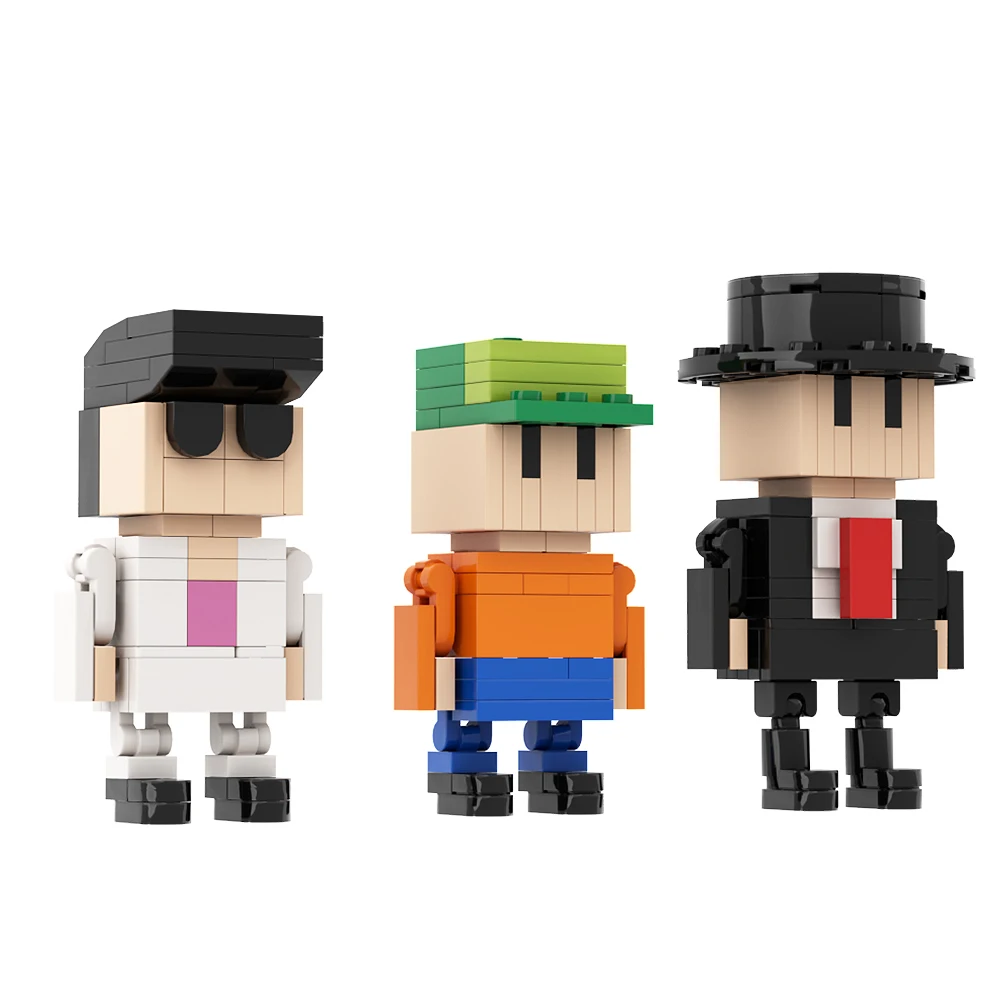 Gobricks MOC เกม Stumbles Guys Brickheadz Building Block ชุดตัวละครการกระทําหนี DIY อิฐของเล่นเด็กของขวัญวันเกิด