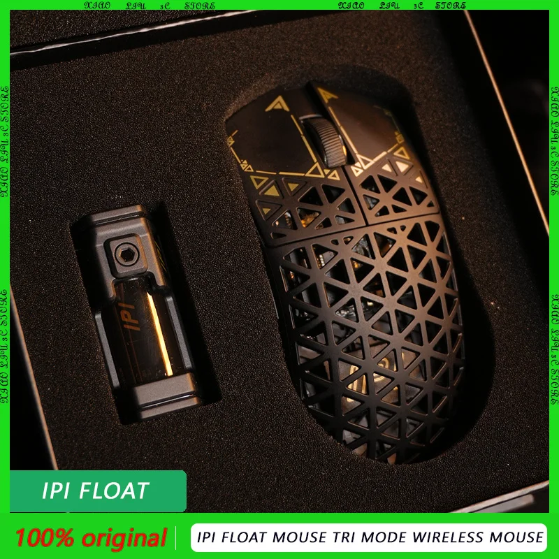 NEUE IPI Float Maus Tri Modus Drahtlose Maus angepasst PAW3395 8000Hz Aushöhlen Carbon Faser Gaming