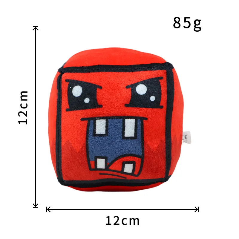 @@Geometry Dash Cube Plush Toys Small Pillow Stuffed Plushie Doll Square Pendant Game Cute Home Decor Children Birthday Gift
