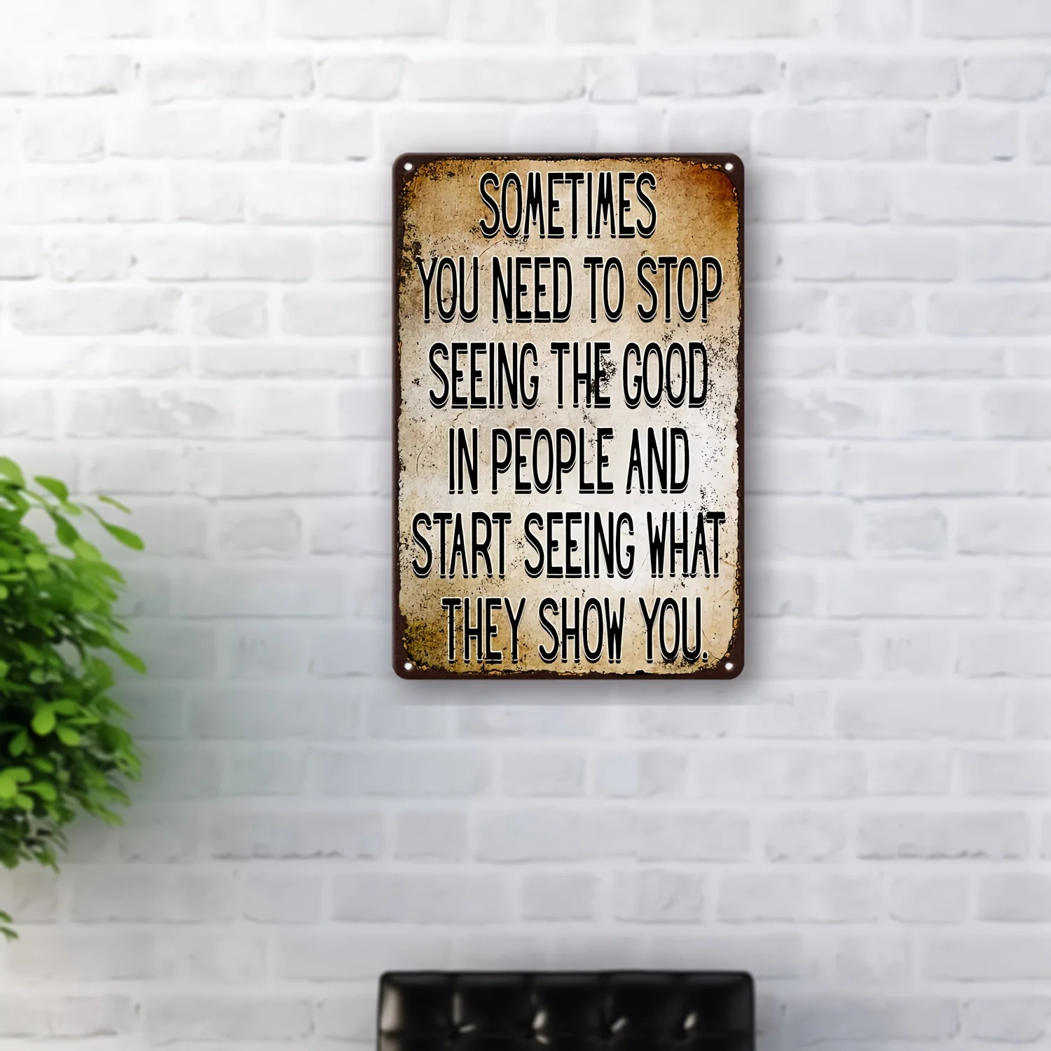 2D Flat, Vintage Metal Wall aluminum Sign with 