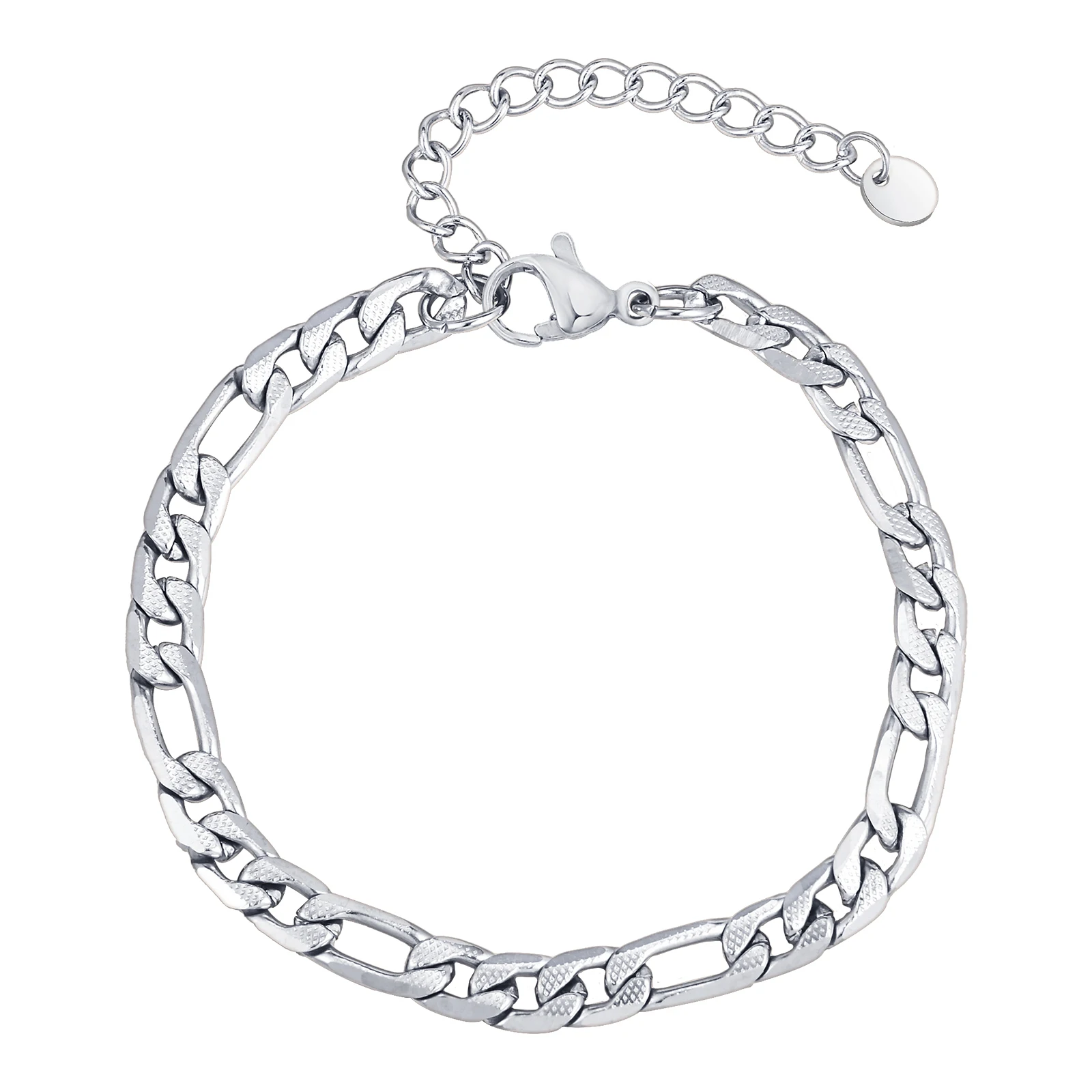 

Textured Figaro Chain Bracelets for Men Boys,Adjustable Stainless Steel NK Links Wrisband,Trendy Minimalist Jewelry