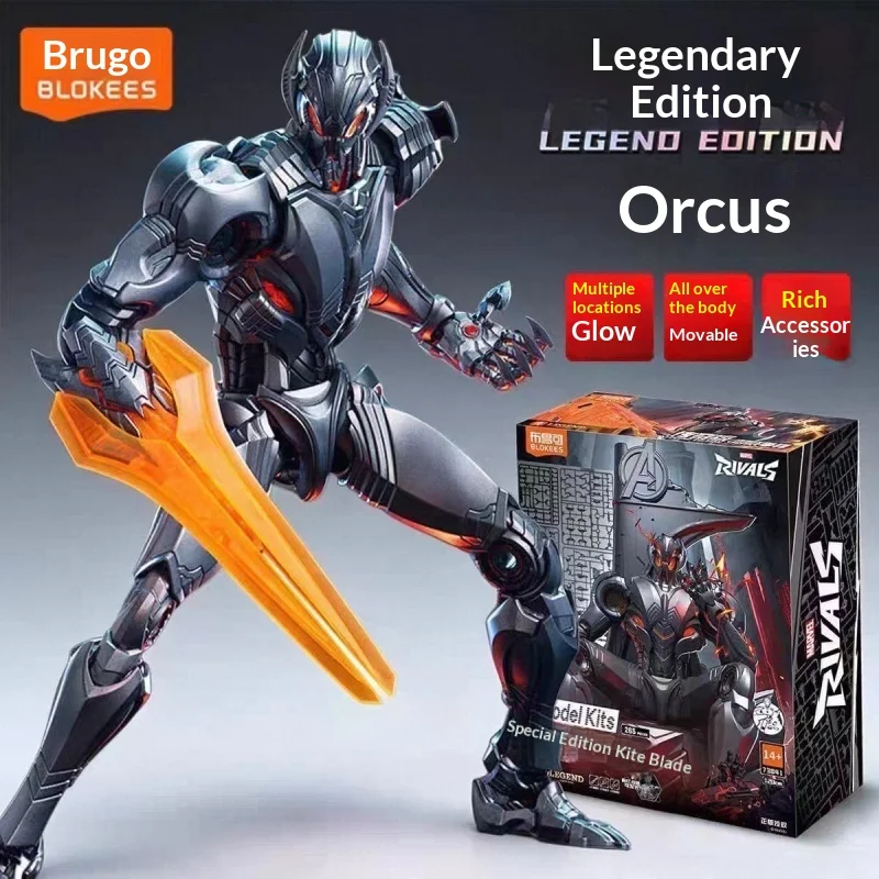 Genuine New Blokees Ultron 20cm Build‑able Model Kit Light‑up Movable Joints Action Figure Desktop Ornament Collectible Toy Gift