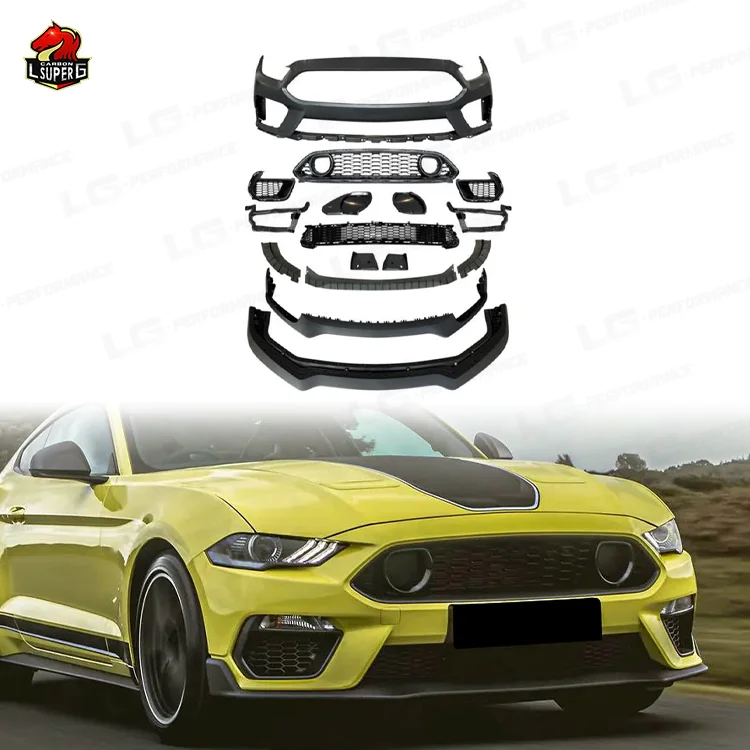 

High Quality Body Kit for Mustang 18-21 Upgrade to Mach-1 Front Bumper Rear Bumper Exhaust Bodykit