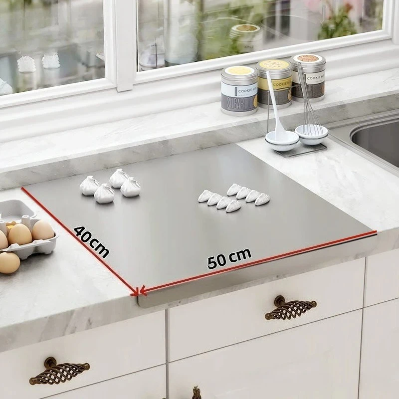 Food Grade roestvrijstalen snijplank 304 snijplank antislip rand geschikt voor het snijden van groenten gebak keukengereedschap
