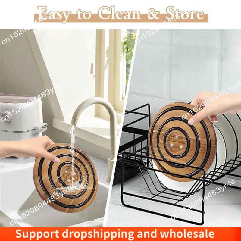 AA86 3Pcs Magnetic Pot Coasters, Non-Slip Magnetic Pot Holders For Hot Pots And Pans