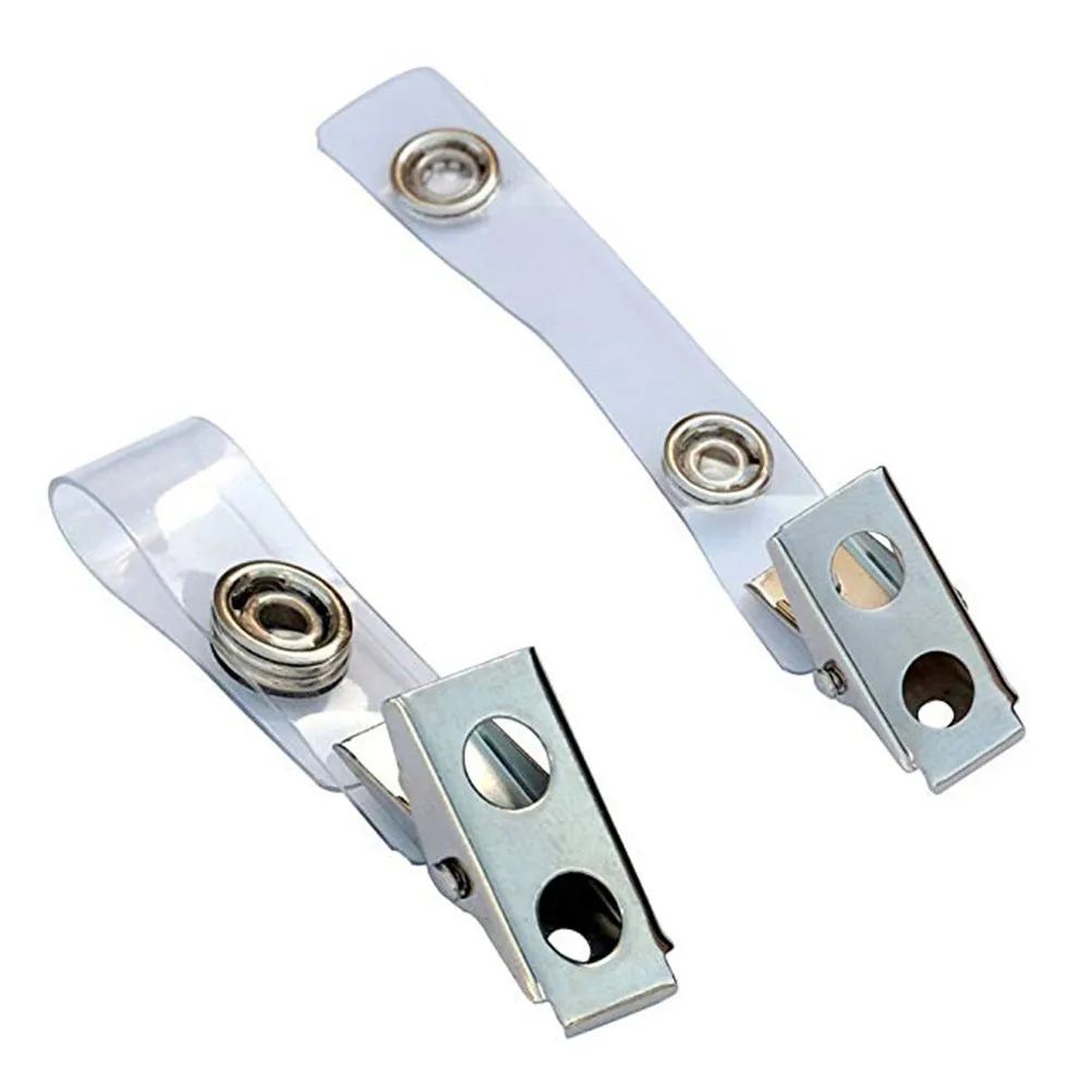 150Pcs Heavy Duty Badge Clips Metal PVC Strap Smooth Retraction for Id Badge Holders Conferences Seminars Security