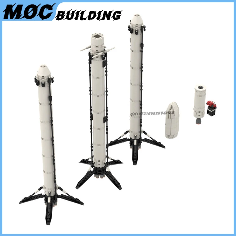 우주 시리즈 팔콘 헤비 헤비 리프트 발사 차량 모델 MOC 빌딩 블록 크리 에이 티브 로켓 장난감 DIY 조립 벽돌 크리스마스 선물