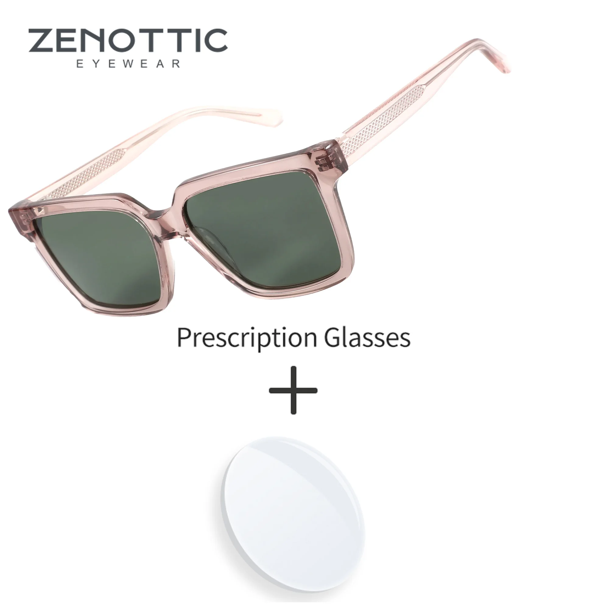 ZENOTTIC – lunettes de soleil carrées en acétate pour femmes, taille XS, polarisées, UV400, myopie progressive, élégantes, pour usage quotidien