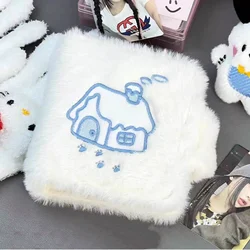 3 Ring Mini Photo Album For Kpop Photocard Holder Book Small Photo Card Binder With 60 Pockets Cute White Plush Trading Cards