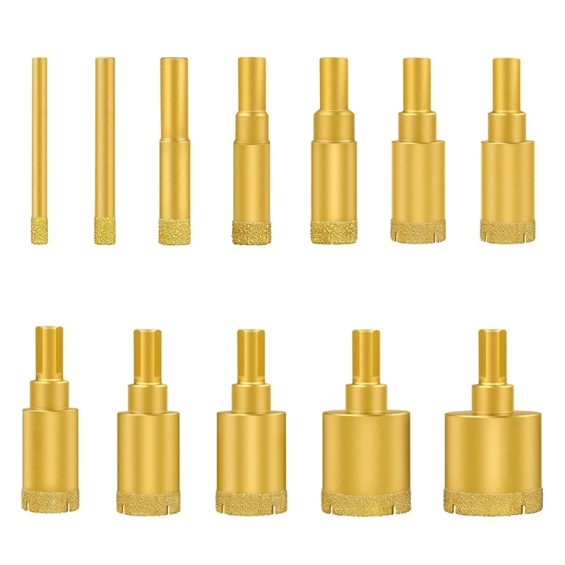 

Precisions Drilling Tool 12Piece Brazing Hole Opener Diamonds Coated Hole Cutter for Glass and Tiles