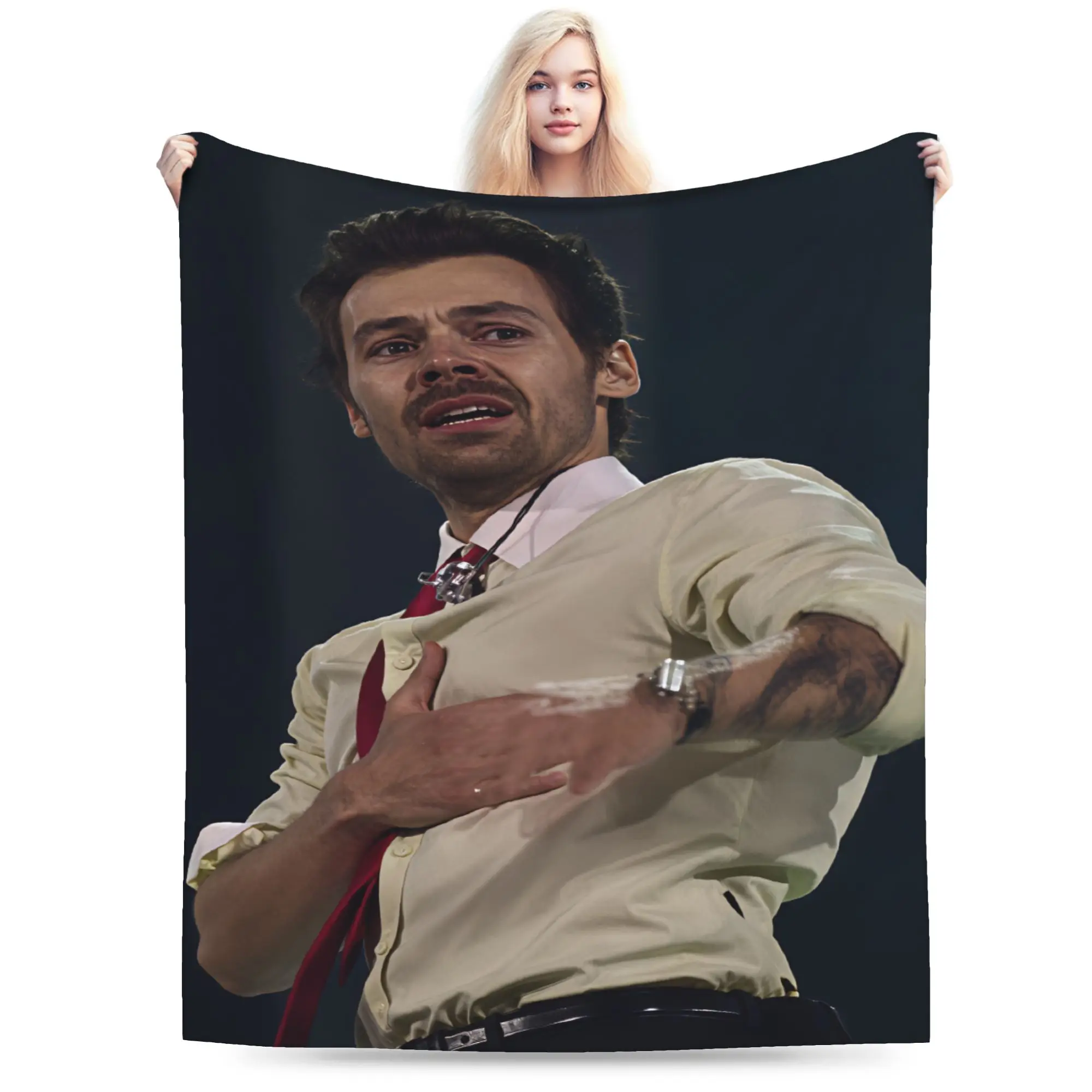 Comfortable Blankets Travel Harrys S-Styles Kiss Al the Time Throw Blanket Aesthetic  Bedspread For Home Decor