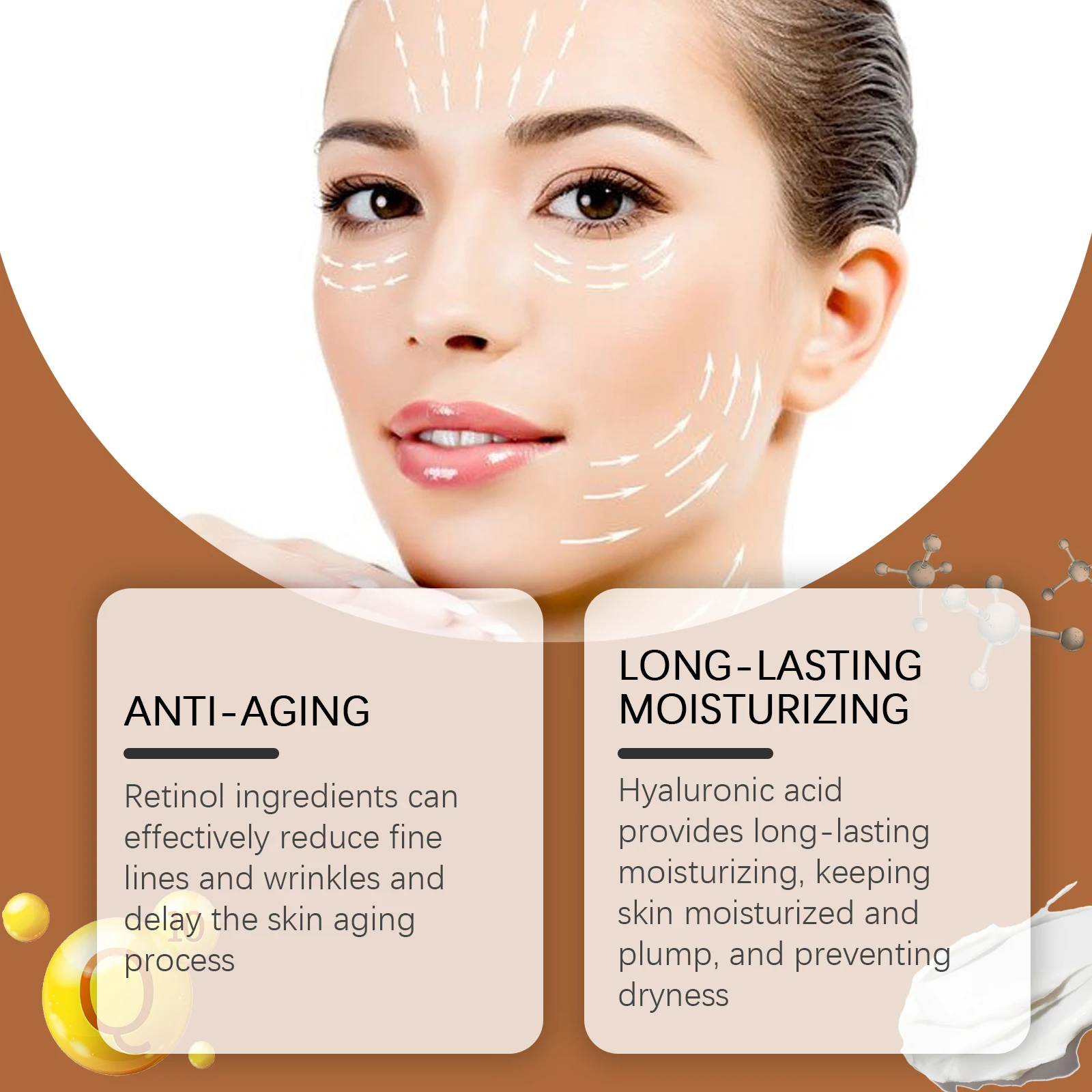 Retinol Facial Anti-Aging Essence ครีม Smooth Firm ริ้วรอยกําจัดริ้วรอยผิว Rejuvenation Brightening Hydrate Face Serum