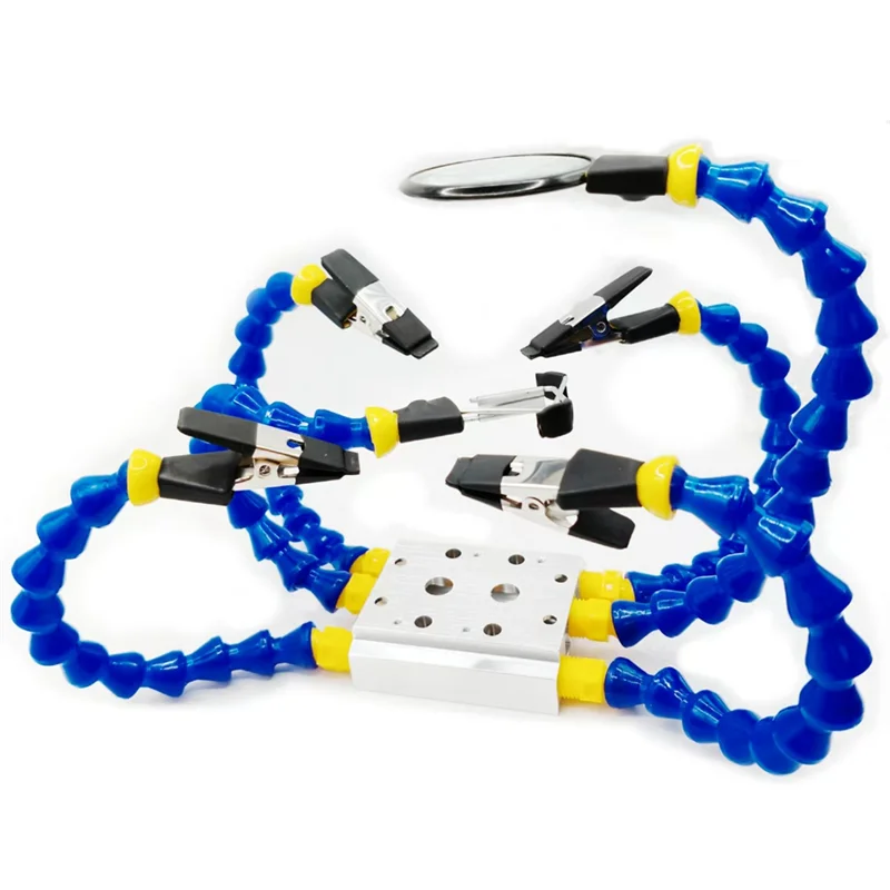 

ABUH-Third-Hand Tools Bench Vise With Flexible Universal , Clamping Magnification Bracket Kit, 4- 5X Magnification