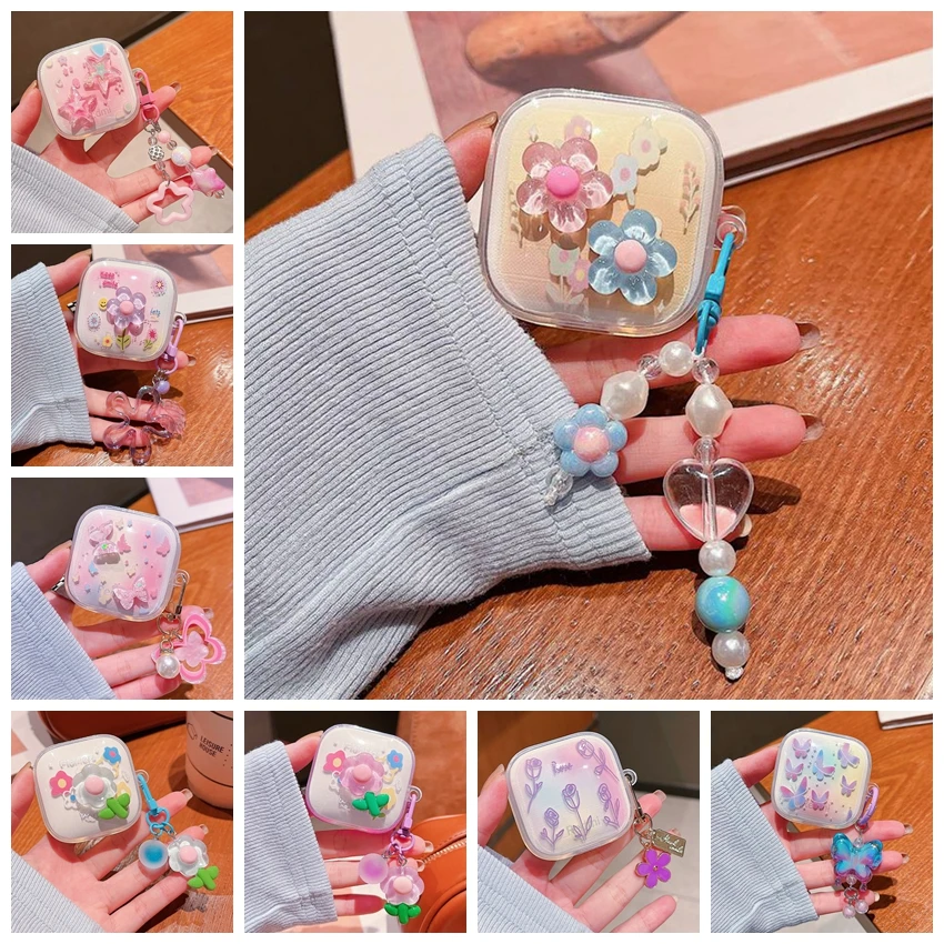 Pour Redmi Buds 6 couverture active fleur colorée/dessin animé Silicone Transparent écouteur couverture mignon pour redmi buds6 étui