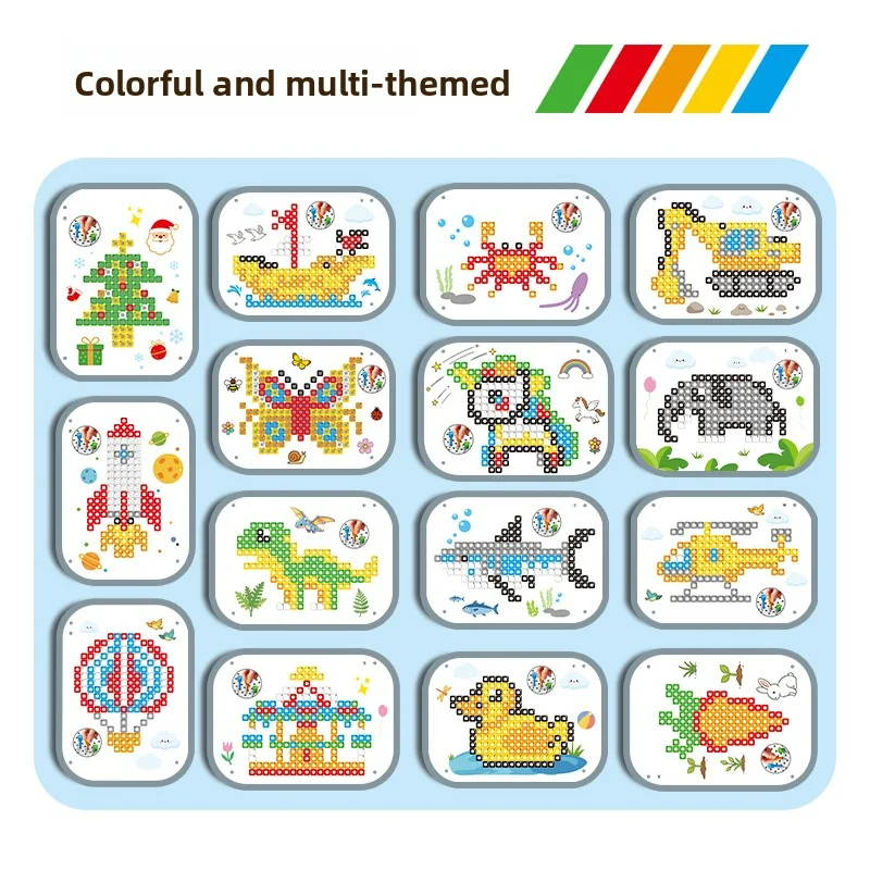 Sorting & Stacking Toys STEM Sensory Toys, 3D Pegboard Mushroom Nail Puzzle Building Blocks with Storage Box Back To School Educ