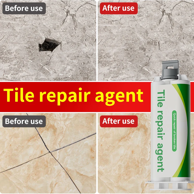 Kit de reparación de grietas de piedra para azulejos, adhesivo fuerte, pegamento de relleno de azulejos, adhesivo de relleno de mármol y granito de larga duración, reparación de grietas, 1 ud.