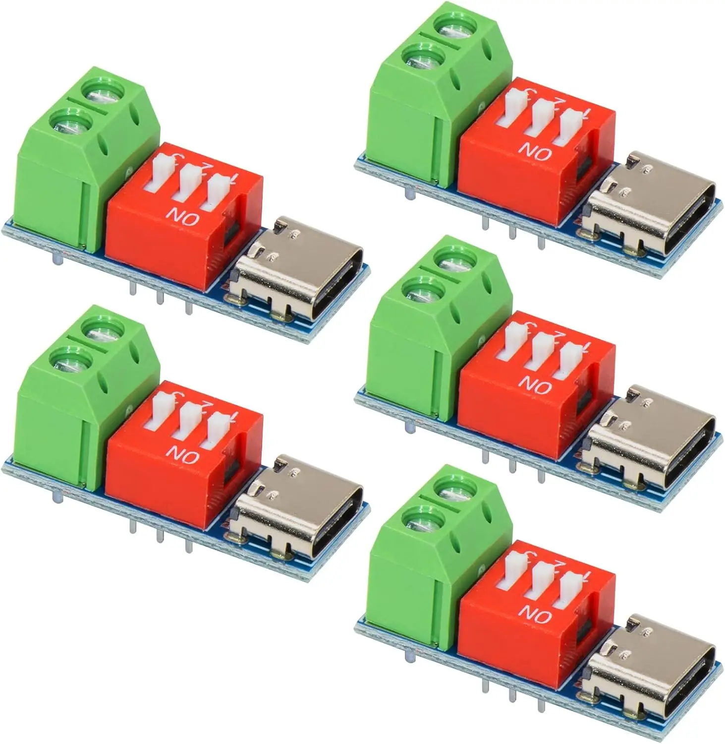 1-5 قطعة ​   Type-C PD QC Trigger 5V-20V وحدة طاقة تيار مستمر قابلة للتعديل شحن سريع رمز الاتصال الجهد