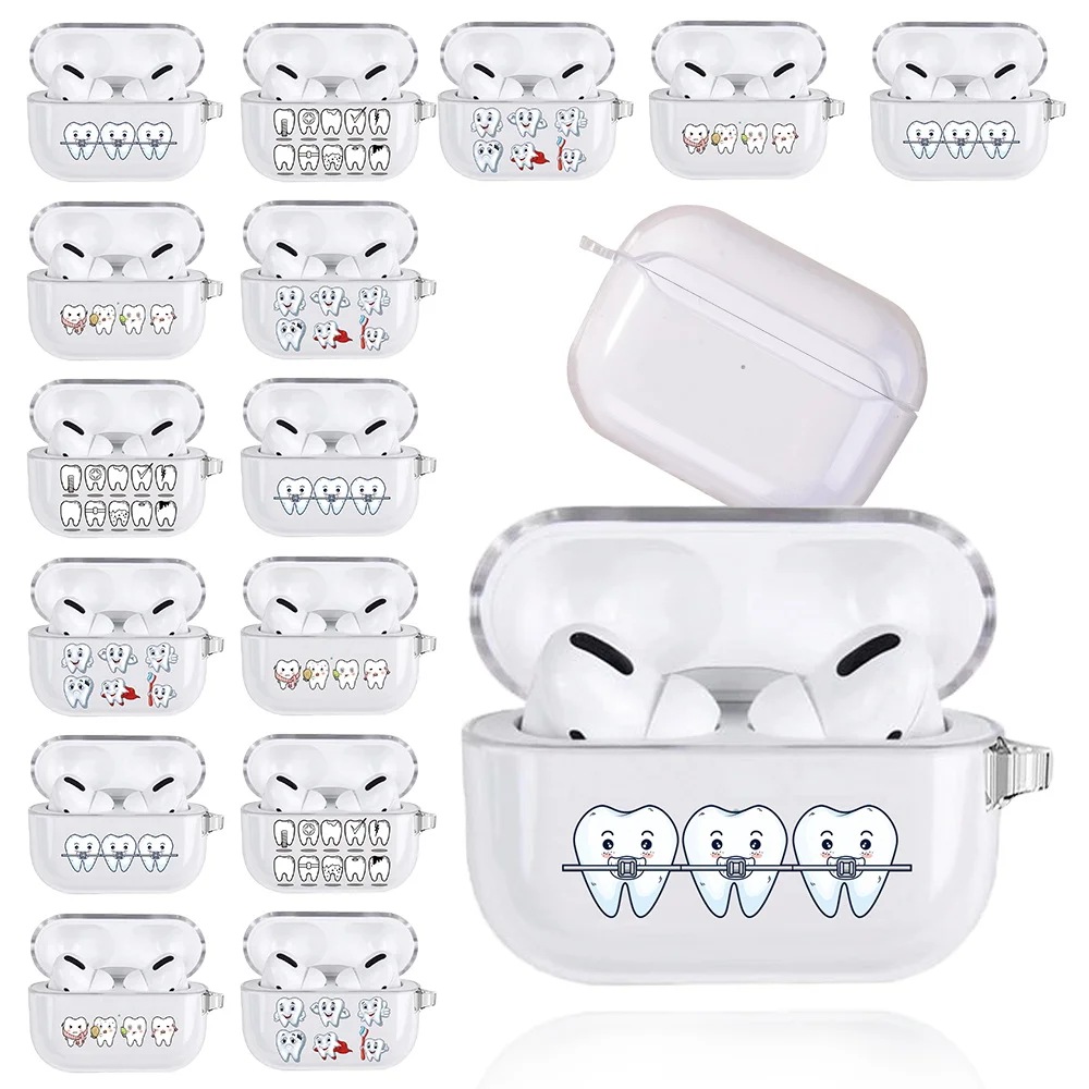 

Earphone Case for Apple AirPods Pro /AirPods 3rd Generation Anti-drop Teeth Pattern Wireless Bluetooth Headphone Silicone Cover