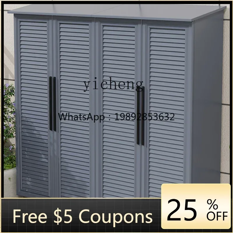 

zzZC Outdoor Storage Cabinet Waterproof and Sun Protection Aluminum Alloy Multi-Function Door Sundries Shoe Cabinet Locker