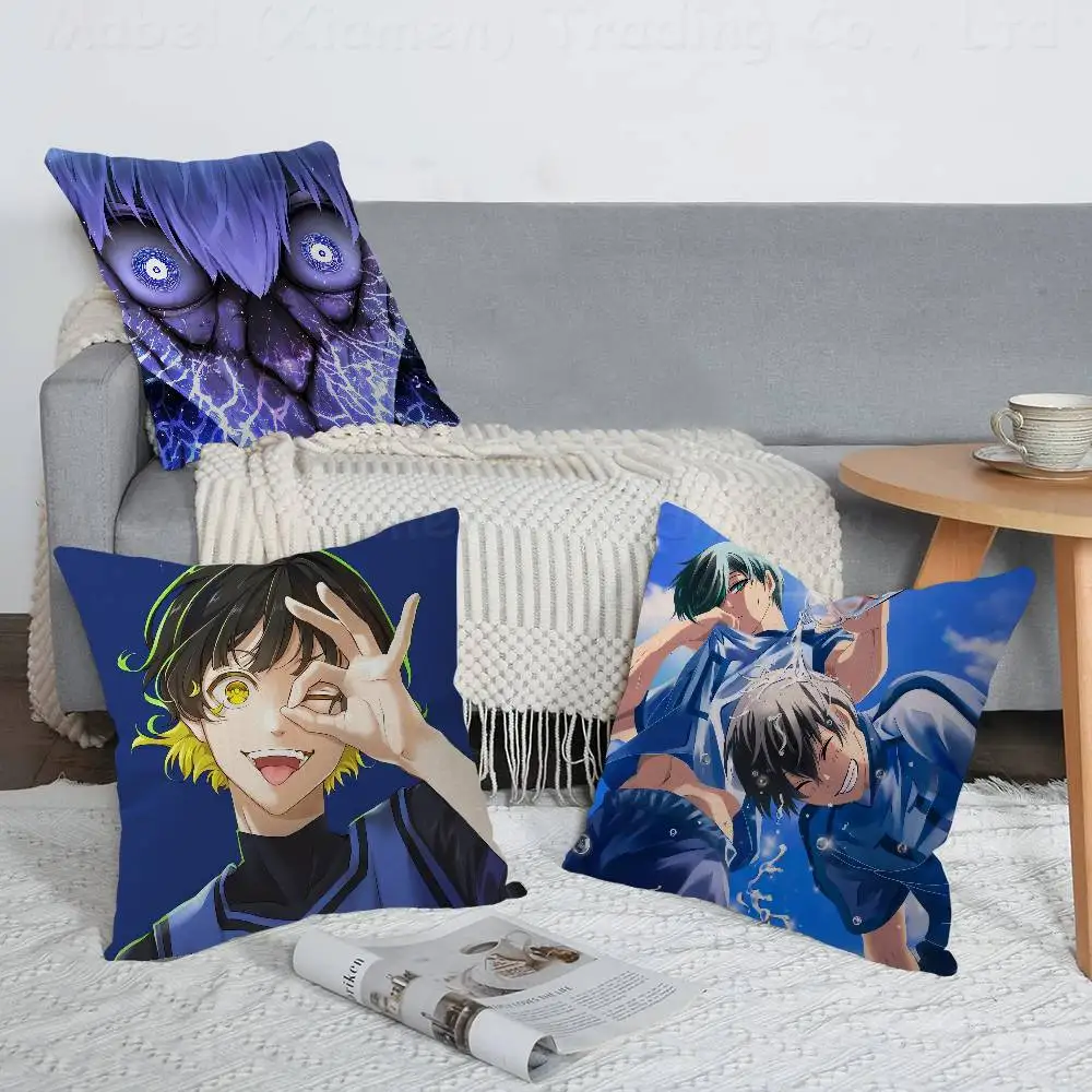 Anime Blue Lock Cushion Cover Car Throw Pillow Case For Sofa Car Christmas Gift