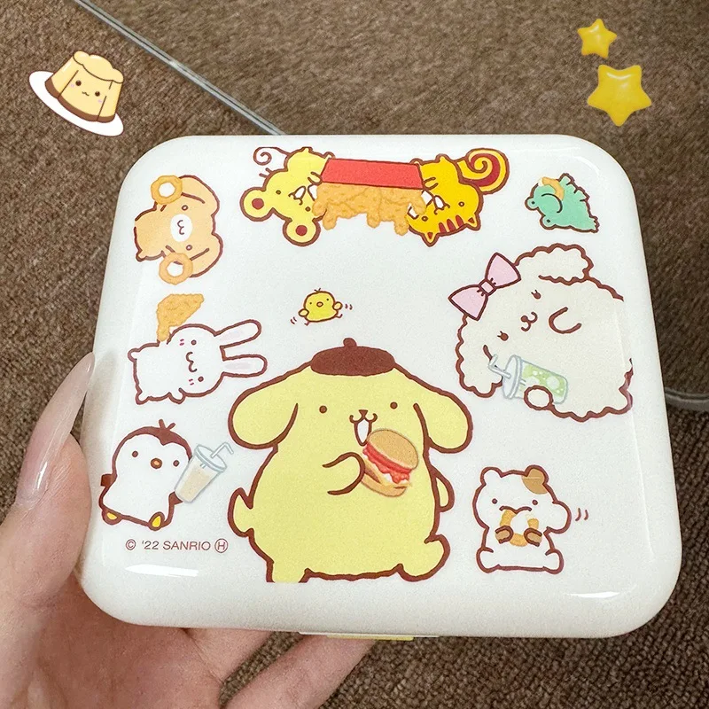 Kawaii Sanrio Anime PomPomPurin Clamshell Jewelry Cosmetics Storage Box Cute Cartoon Ins Desktop Lovely Case Gifts for Kids