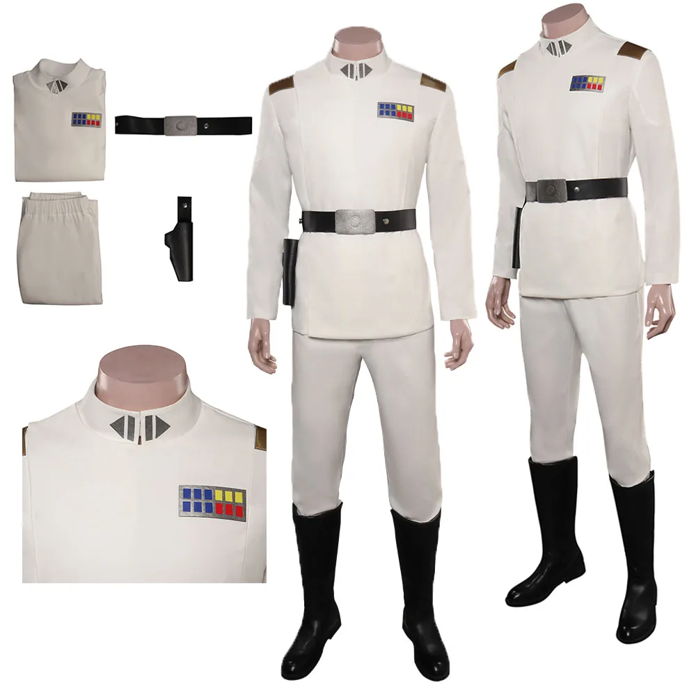 

Thrawn Grand Admiral Cosplay Costume Disguise Adult Men Male Fantasia Uniform Top Pants Roleplay Outfits Halloween Carnival Suit