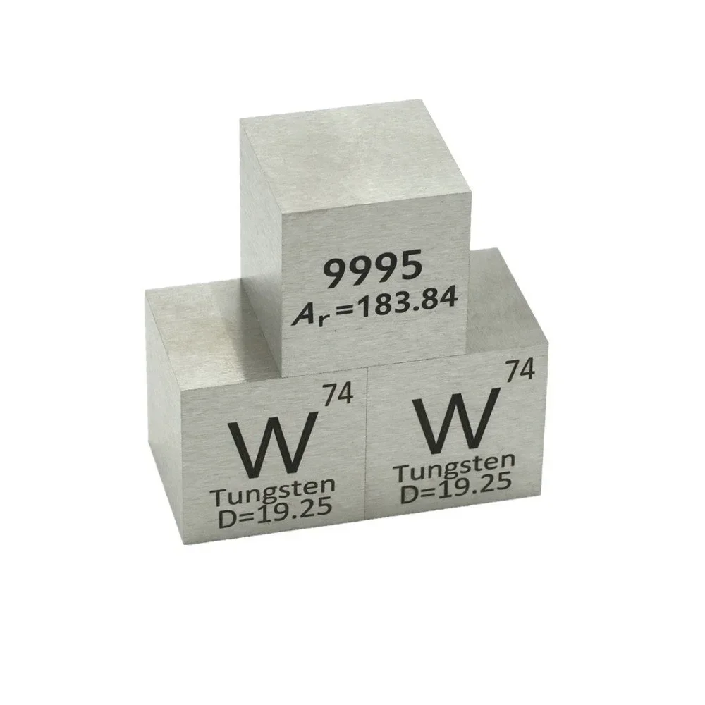 Tungsten Metal Cube W≥99.95% Periodic Table Specimens Chemical Element Gift