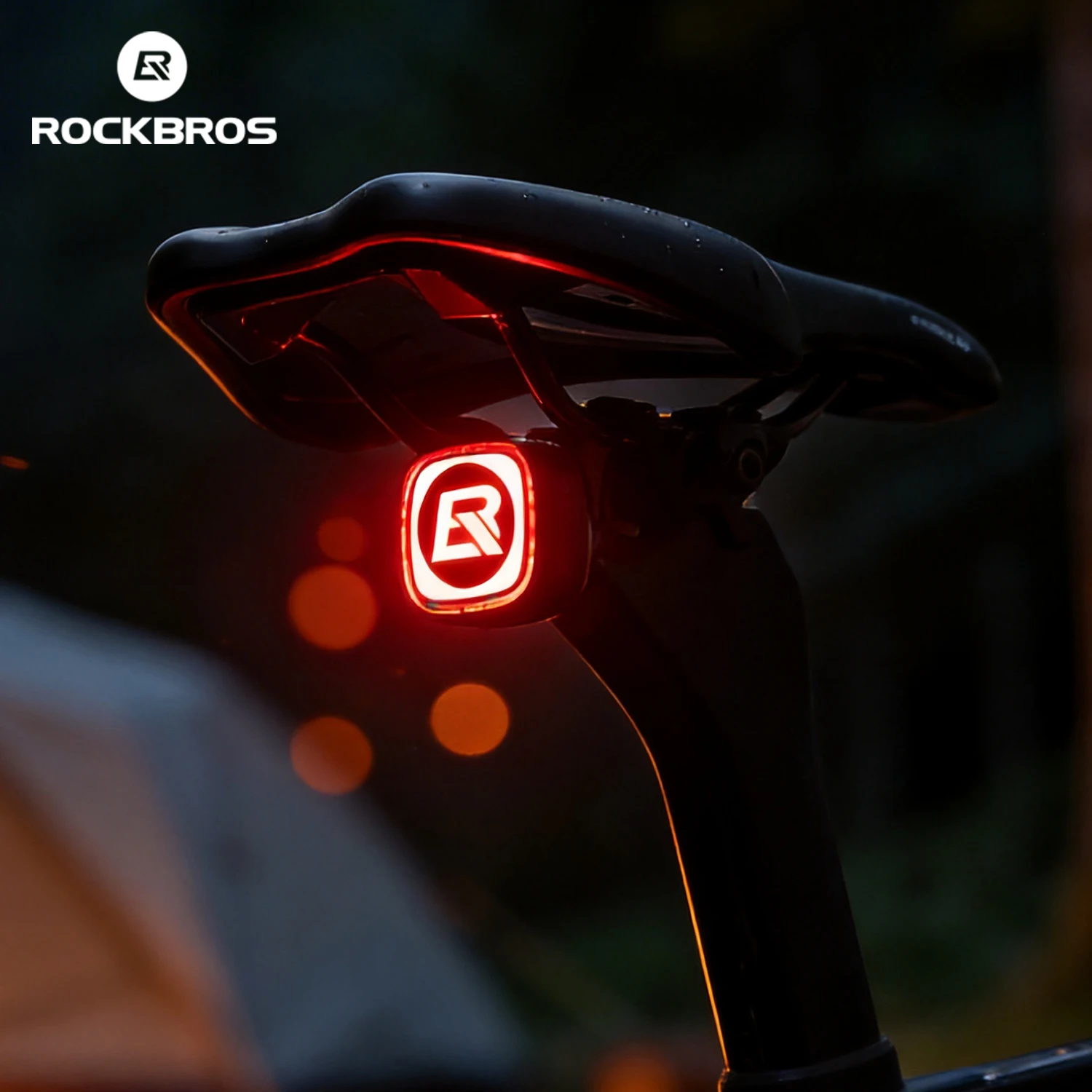 Велосипедный задний фонарь ROCKBROS 400 мАч с зарядкой USB-C, водонепроницаемый, с датчиком торможения, для ночной езды, световой сигнал безопасности