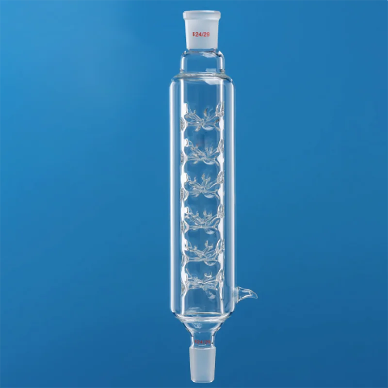 Double-layer puncture distillation column fractionation jacket glass distillation column with puncture condensation tube